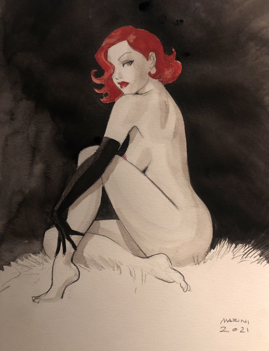 Marini_Comics's tweet photo. Noir Burlesque 💋 Caprice aquarelle https://t.co/D5KhywzLzI