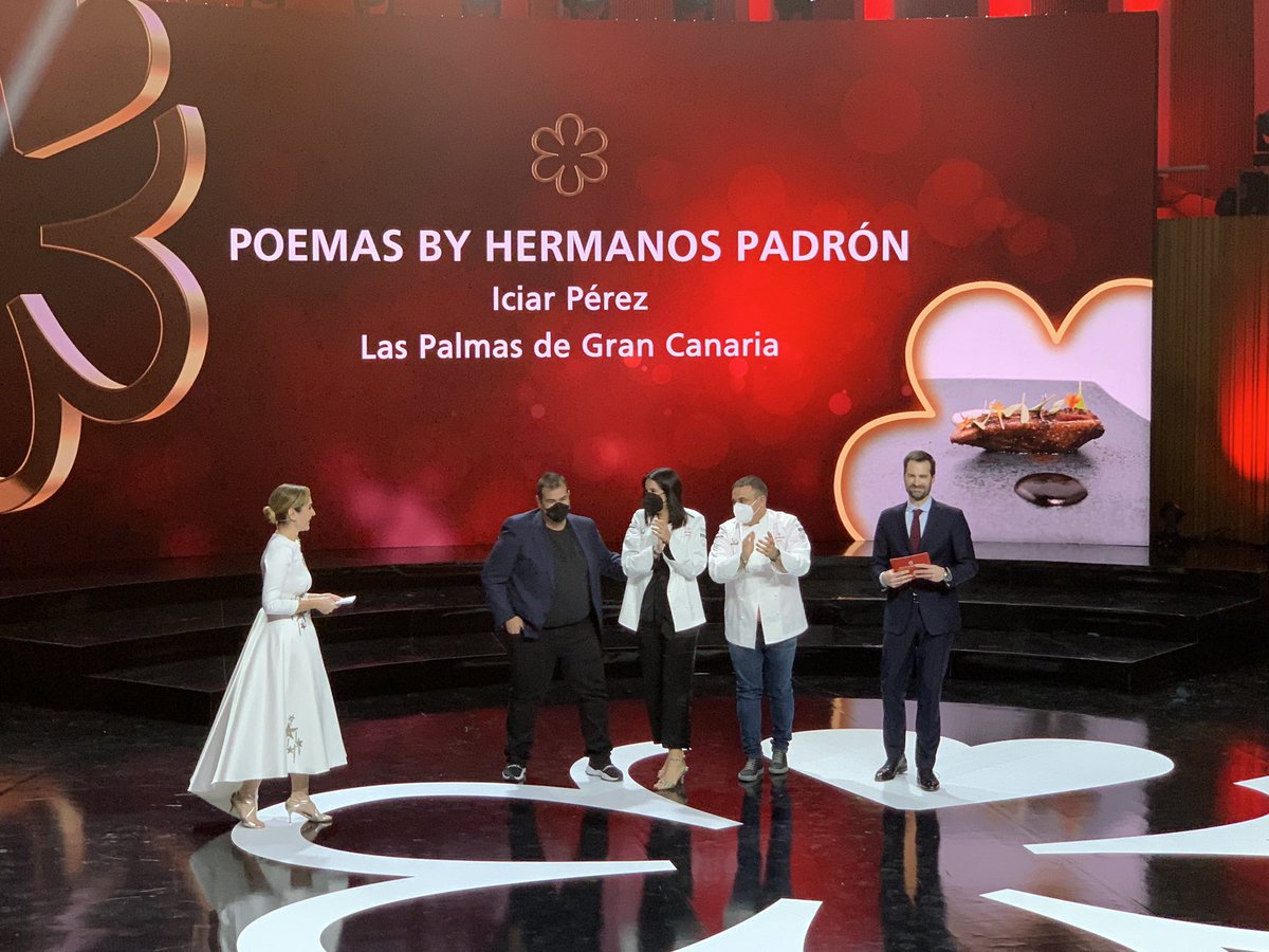 Éxito de los Hermanos Padrón al obtener una Estrella Michelin en dos Islas Canarias, Tenerife y Gran Canaria. Con el valor añadido de que es la primera Estrella de la capital, Las Palmas de GC e Iciar Pérez, joven herreña como Jefa de Cocina de Poemas by Hnos…

#MICHELINSTAR22