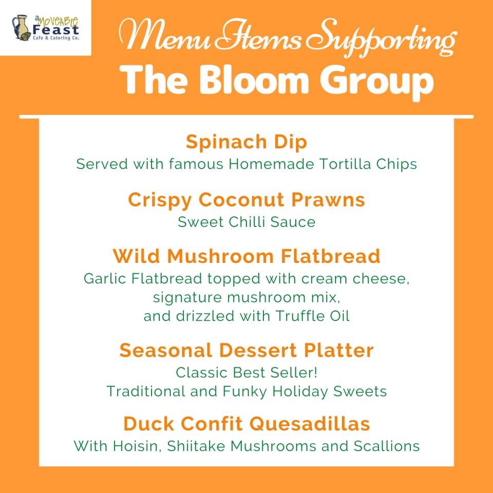 It’s the season of celebration and cheers! Hosting a Holiday Party?

Take advantage of <a href="/AMFCatering/">A Moveable Feast Catering</a> scrumptious holiday menu and support The Bloom Group at the same time!

#vancouver #restaurant #vancouvercatering #catering #holidayseason #givingseason #charity