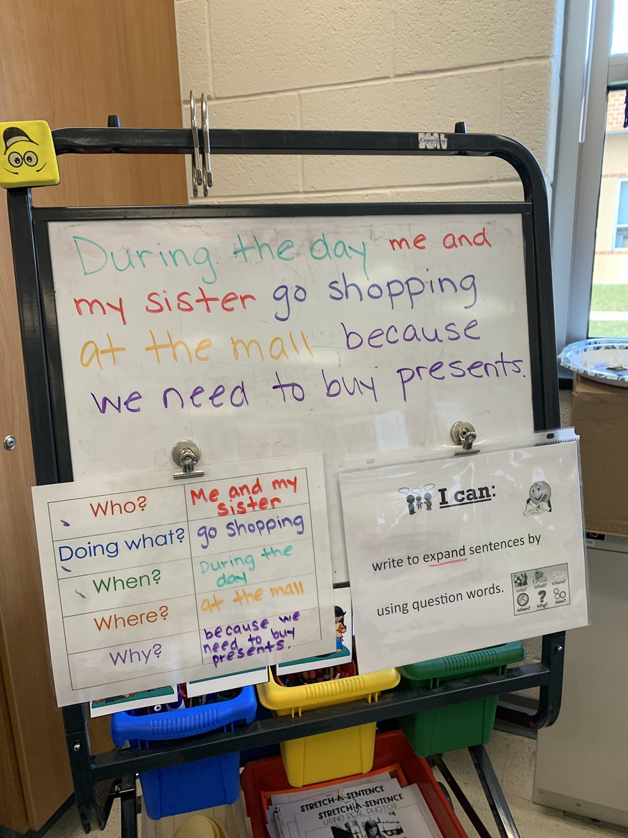 emcmulle4's tweet photo. Second graders used rainbow writing 🌈 ✍🏻 to expand 🎈 and add detail to their sentences using question words. @TylerHeights https://t.co/I76lvaDM3S
