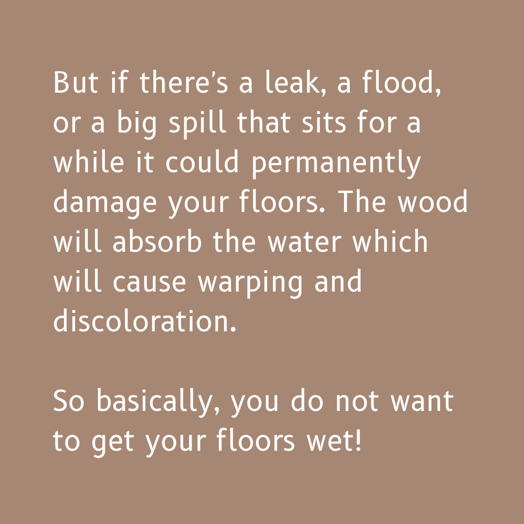 FlooringMy's tweet photo. We’ve all heard that wood and water are not a great combo. But what happens when hardwood floors get wet? 

A little spill? A flood? Read through to learn more. 
#hardwoodfloors #flooring #floors #wetfloors https://t.co/kmEGIDk3xt
