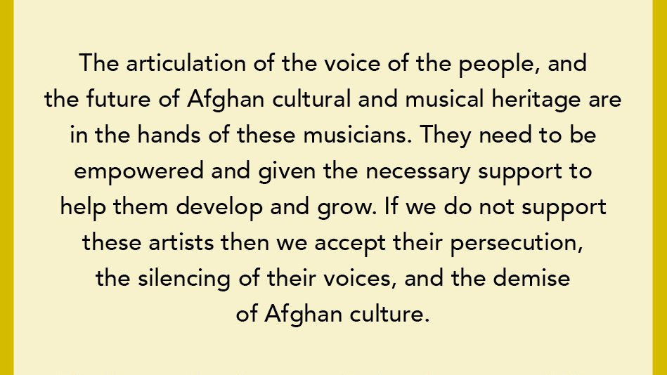 STATEMENT OF SUPPORT FOR AFGHAN ARTISTS AND MUSICIANS.