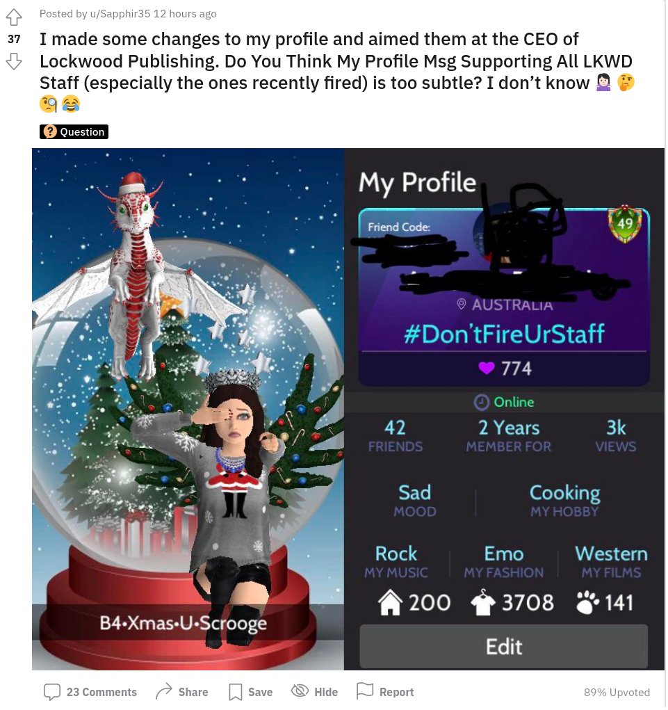 IWGB_GW's tweet photo. We love the solidarity shown by the Avakin Life community with Lockwood employees.

Players know that the game is made by the workers, who are being treated awfully by @LockwoodLKWD by illegally sacking them before the holidays.

#LockwoodLockout #SaveAvakin #avakinlife https://t.co/aj3qKdFRJd