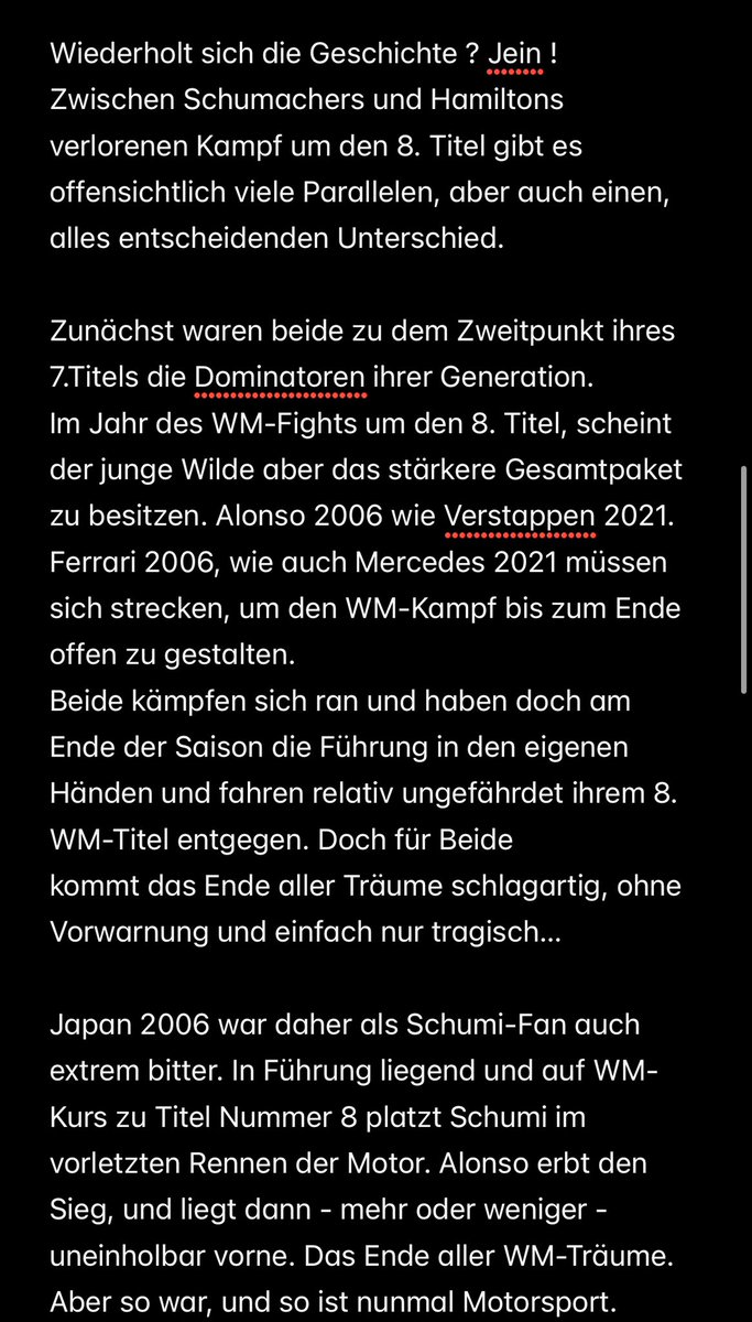 _sashd's tweet photo. Versuch eines Vergleichs zwischen Schumacher - Hamilton und dem verlorenen 8.WM-Titel

Aus der Sicht eines #Schumacher - und #Hamilton -Fans 

#F1 #F1Finale #AbuDhabiGP #SkyF1 #formel1 #KeepFightingMichael #teamLH #MasiOUT  @startinggrid_f1  @MercedesAMGF1 https://t.co/6MvZGHK3Av