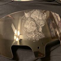 CHIGGER6's tweet photo. Selling one of our display shields. It a new hand engraved  Stock windshield  fits Indian Chieftain or Roadmaster. https://t.co/dZ5G6VYfK5   Discounted until Christmas to 200.00 https://t.co/HMqx4Ir4MZ
