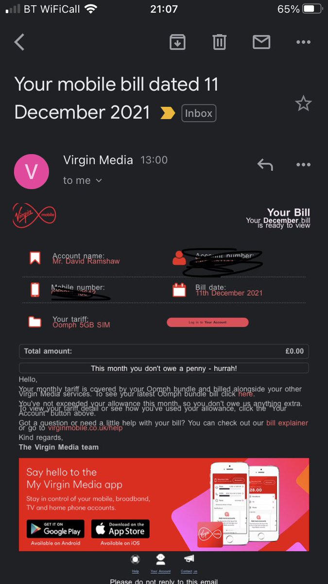 DaveRamshaw's tweet photo. @virginmedia How many more times do i have to tell you that I do not have an account and you are sending me someone else’s bill and account info? https://t.co/ncgDoRfriX