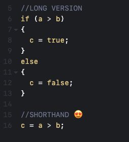 DadNapStudios's tweet image. 👇 This is one of my favorite shorthands in programming. What’s yours? #programming #gamedev #indiedev