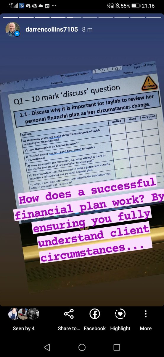 mrcollinsfinanz's tweet photo. Case study, case study work today... Yr13 students realising that it's not all about having the best financial products, but about understanding the financial circumstances of your prospect...#Finance #compoundedgrowth
#socialmedia #Financialeducation #libf #RVLearning https://t.co/k4aR4KGjhK