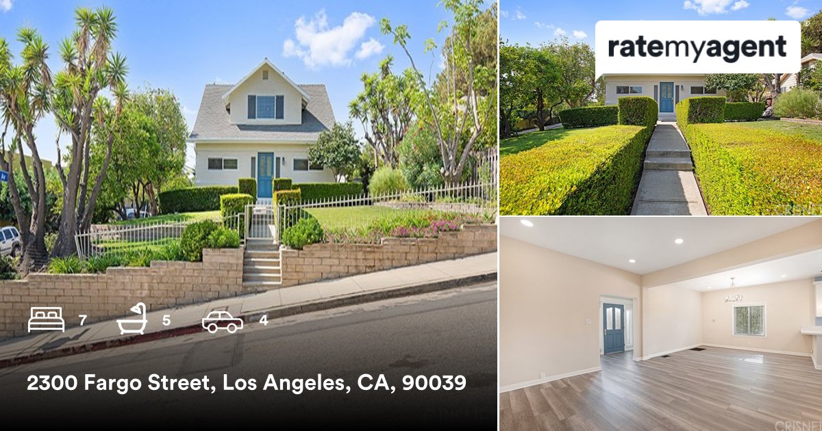 7 🛏 5 🛀 4 🚘
📍 2300 Fargo Street, Los Angeles, CA, 90039

My latest sale on #ratemyagent
rma.reviews/qqRFayx1EyY7