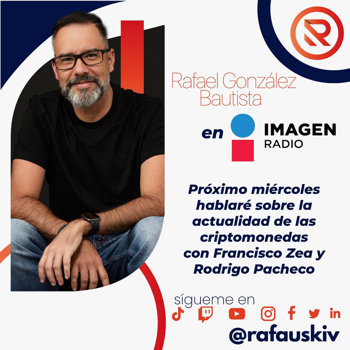 rafauskiv's tweet photo. Mañana estaremos hablando de #criptomonedas en @Imagen_Mx en el programa de @franciscozea con @Rodpac Síguelo en vivo: https://t.co/EWQA6gjxnX https://t.co/qEozGtewSB