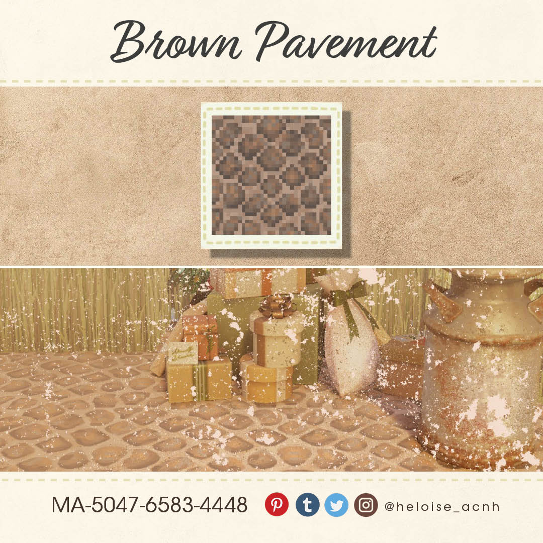 AcnhHeloise's tweet image. New version of the "pavement" pattern ! Slightly browner. Good game ! 😊

#acnh #animalcrossing #animalcrossingnewhorizons #acnhnintendo #acnhdesign #achnpaths #acnhpattern #acnhpavement #acnhcobblestone #acnhcitycore
