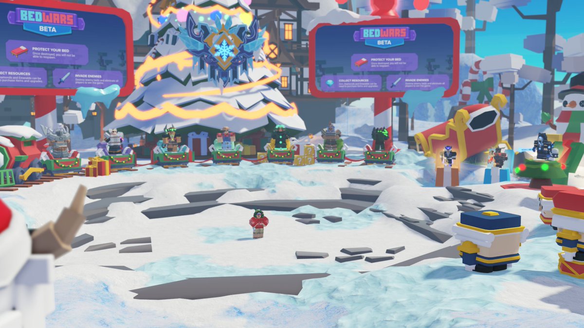 RobloxBedWars's tweet photo. New season means a new lobby! 🎄☃️

This Friday @ 12pm pst
https://t.co/62KlPYtNS8 https://t.co/pI7aTz505I
