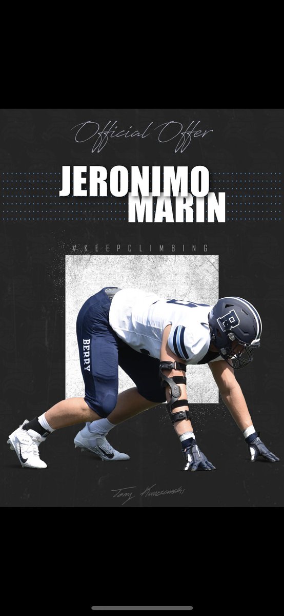 jeronimo_mn's tweet photo. #AGTG Blessed to have receive a offer from @BerryFootball ! Much more to come ! @ChestateeWEFB @RecruitCHS @BCCoachK @BCCoachSmith @coachSconley https://t.co/8cNVGfU5t1