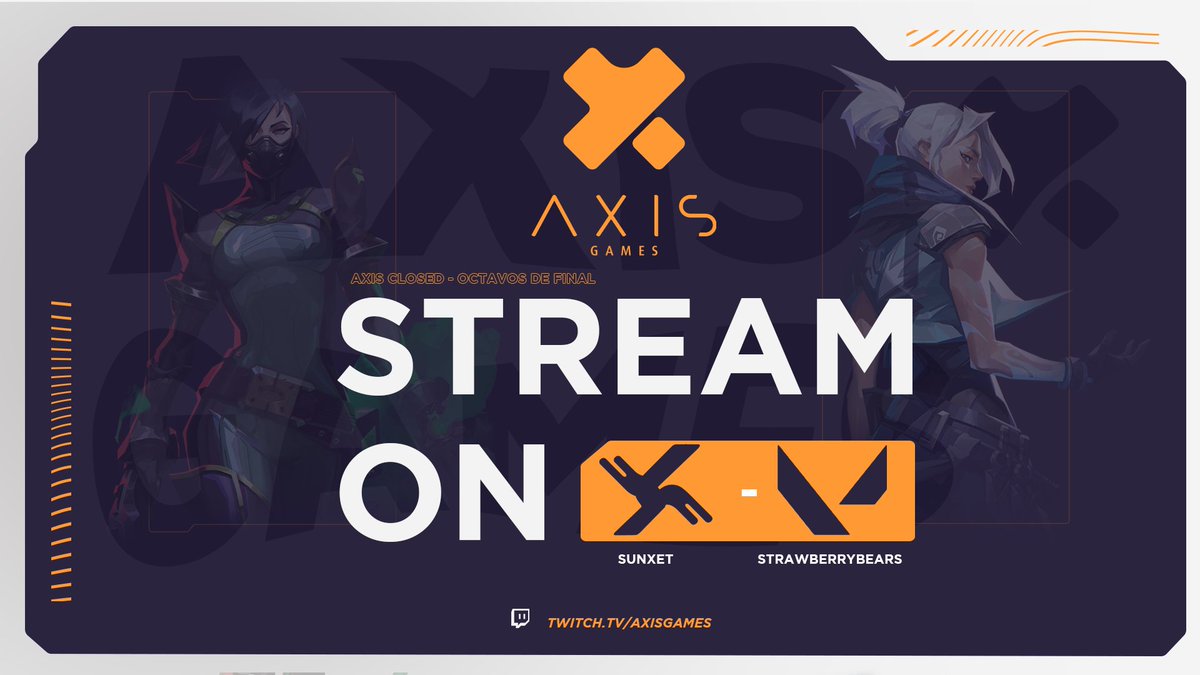 AxisGames_'s tweet photo. [#VALORANT]

¡En breve estaremos trayendo el primer streaming del #AxisClosed! 🔥🤠

Ven a ver este partidazo y disfrutar de lo nuevo de nuestras transmisiones 😏😳

⏰ 19:00 🇦🇷🇨🇱

#Sunxet 
🆚 
#StrawberryBears

🎙️ @chocodr1lo 

🎙️ @JaXnalyst 

📺 https://t.co/apbiVFyJI9 https://t.co/06c4KgBEIU