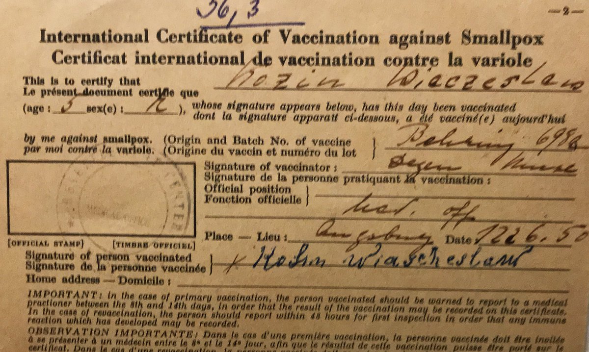 miaboosmjca5's tweet photo. After my family survived #Gestapo, ended up staying in camps that became Displaced Person camps for USA, UK. For 5 years my family waited for chance for USA. My father’s #VaccinePassport #Vaccine #COVID19 #NotNazi https://t.co/RwEfJykdc1