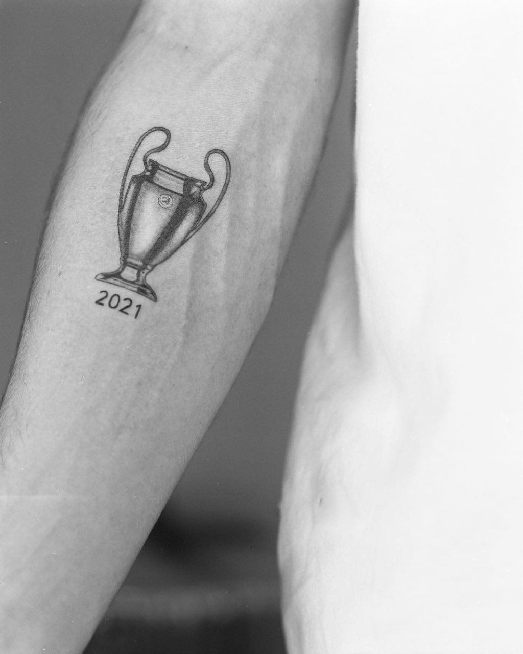 UEFA Europa League trophy tattoo located on Monchis