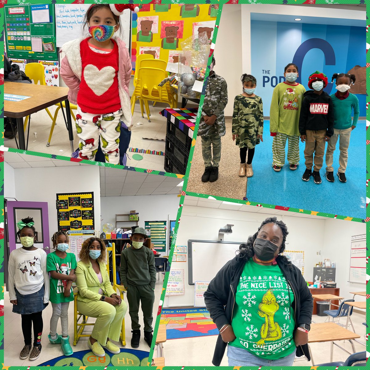 CounselorTHES's tweet photo. Today was #GrinchDay at @Thomasville_HES! All staff and students had a great time wearing their green. We even had a visit from the Grinch and Cindy Lou! #THESWinterWonderland has been a huge success. Can’t wait to see what’s next tomorrow. #ChooseTHES https://t.co/u8XLAfgCTH