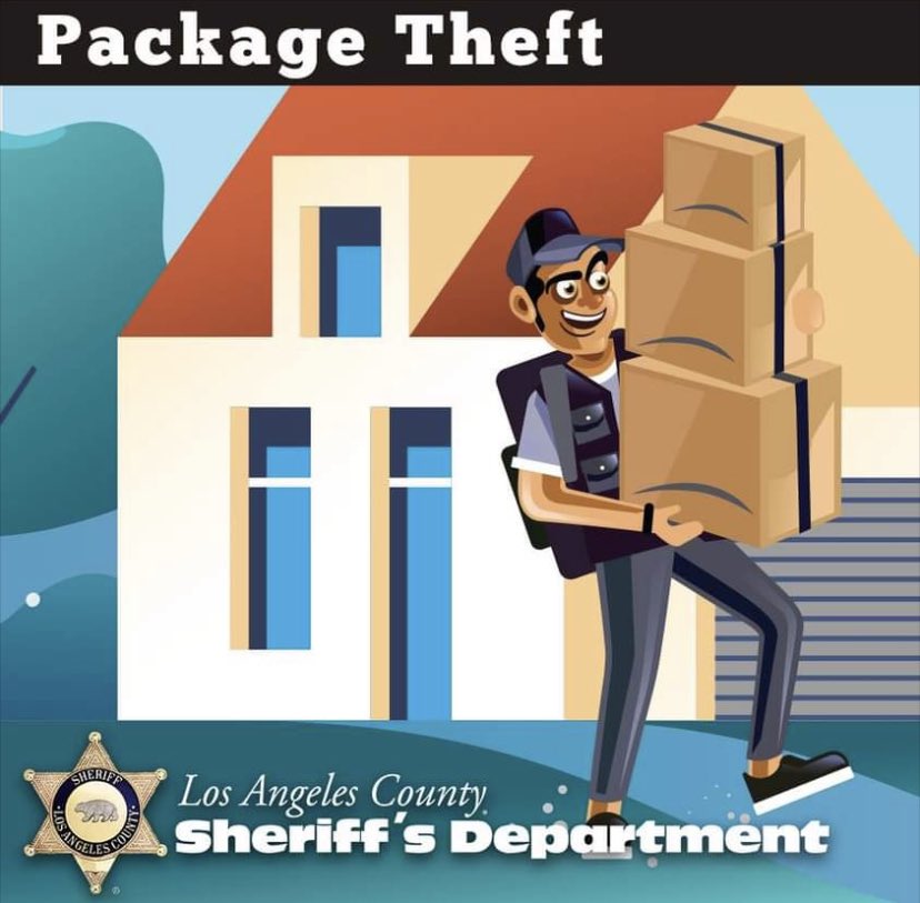 SCVSHERIFF's tweet photo. (1/2)Thieves are on the lookout for unattended packages, especially during the holiday season.While our deputies are working hard, even going undercover to catch them throughout the SCV, follow these tips to help keep your packages safe & not become part of the #StolenCollection. https://t.co/hW9lJUpUdq