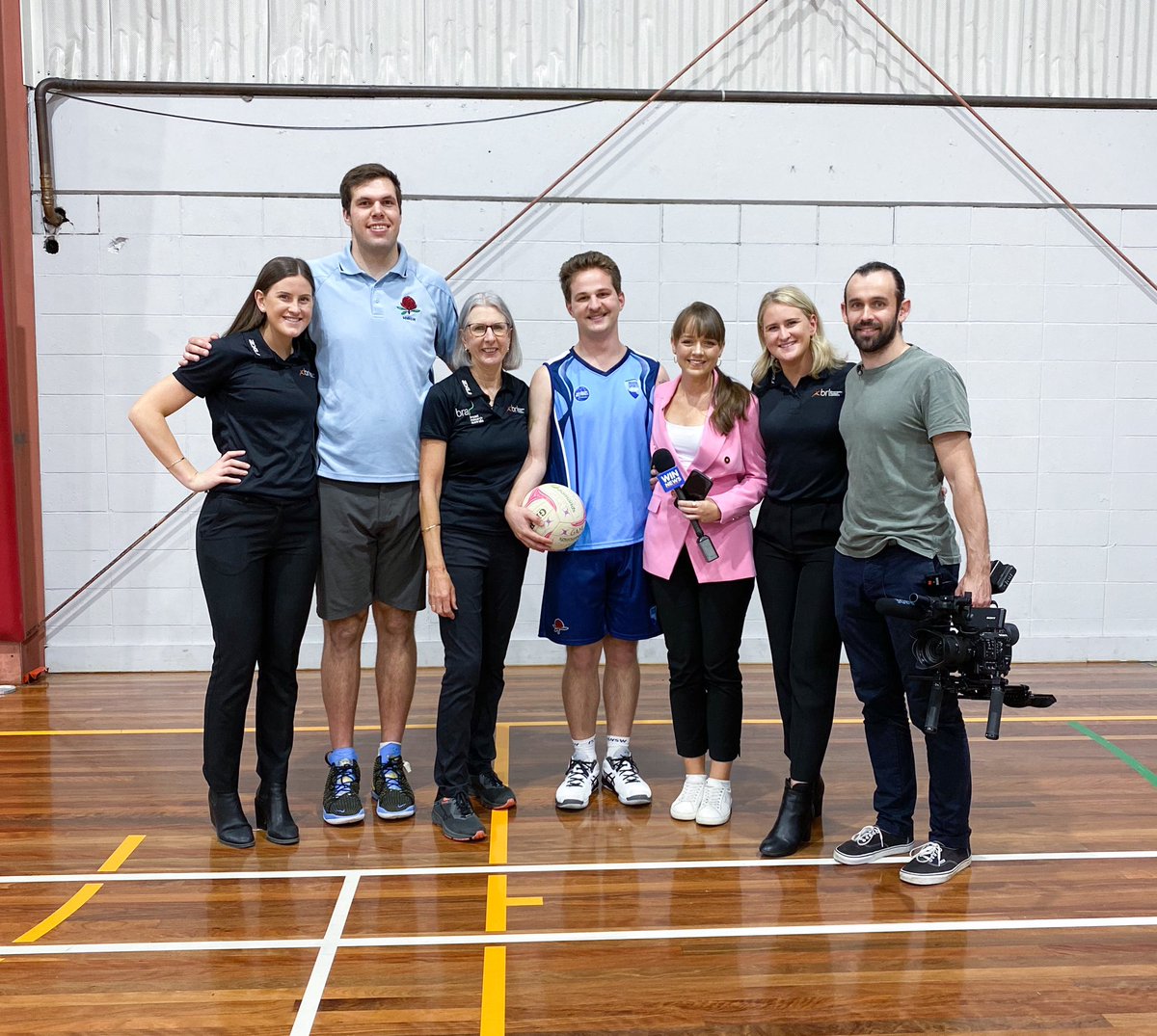 BRLUOW's tweet photo. Such a wonderful opportunity to have @WINNews_Woll &amp; @nathan_dart visit our lab yesterday to showcase Maddy’s research into netball-specific footwear for men. 

Stay tuned to see our story shared in the lead up to the release of the first ever documentary on men’s netball 👀 https://t.co/ZPYd3EU0qA