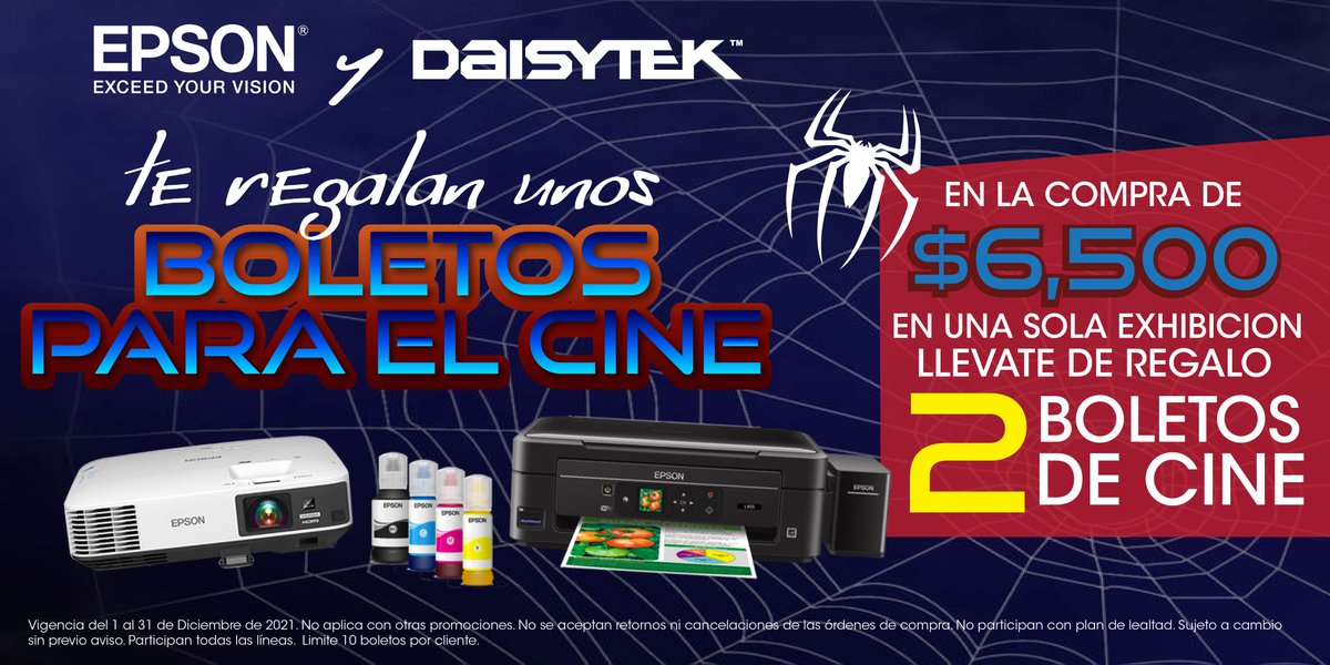 daisytekmx's tweet photo. Esta temporada navideña te invitamos al cine!!! 🎬🎥🎞
Descubre cómo al comprar productos seleccionados Epson. **Aplican restricciones.
https://t.co/zjKl6z12uL...
#daisytek #Epson #epsonprinter #videoproyectores #cine https://t.co/A45Fgrd3om
