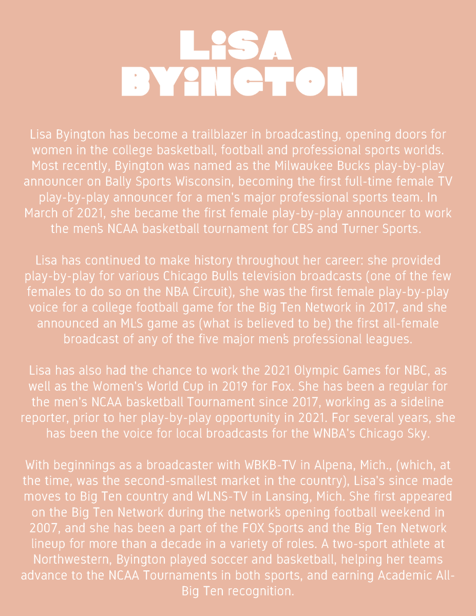 GrowTheGameIL's tweet photo. We are so excited to announce the 2021 Grow the Game Guest Speaker @LisaByington. Lisa will be speaking at 2:00 PM on Monday December 20th at New Trier High School (Northfield Campus). 

Check out the information below to learn more about Lisa! https://t.co/Fd7P9O9LZd