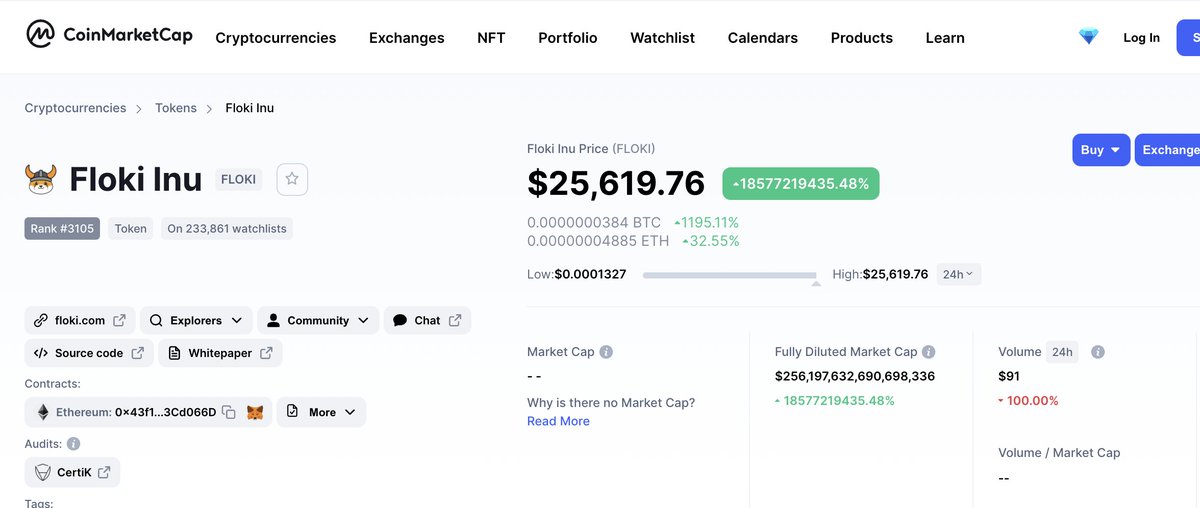 themoontography's tweet photo. Hey @RealFlokiInu looks like @CoinMarketCap officially has you taking over the world. Congrats! 😅 #OKLFG $FLOKI $OKLG 🚀🚀 https://t.co/l5onkQub4L
