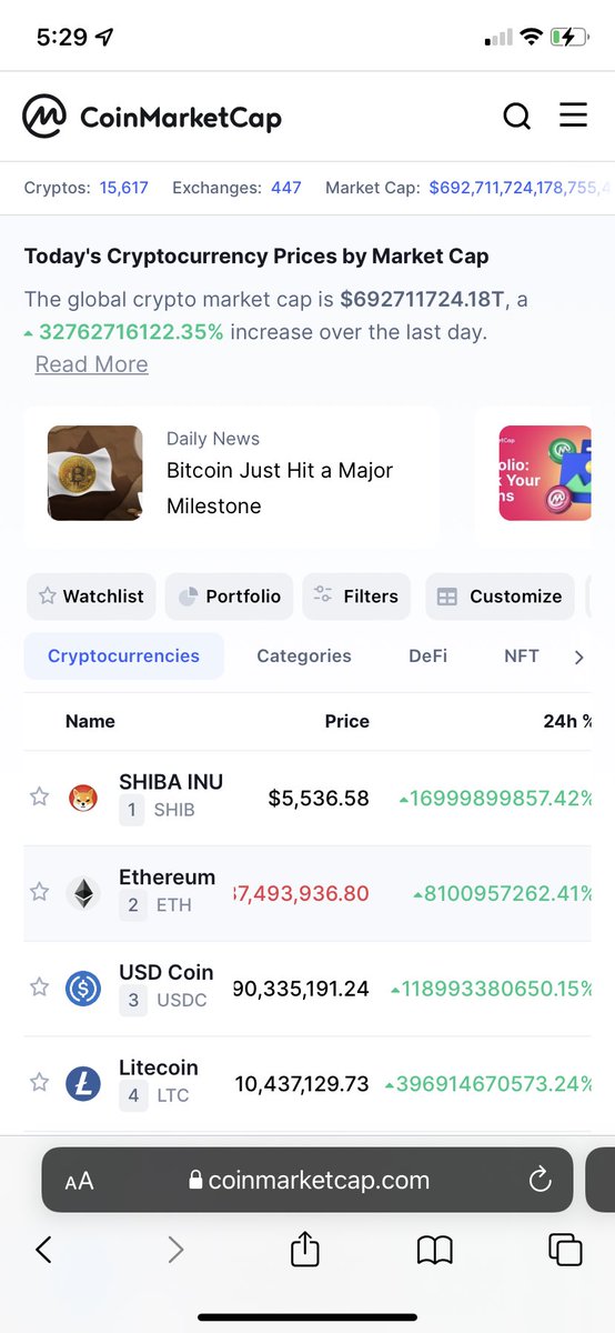 justmariangel's tweet photo. CoinMarketCap se volvió LOCO!!!
Entren y vean los precios👇🏻👇🏻👇🏻 https://t.co/80zXnpEGAt
