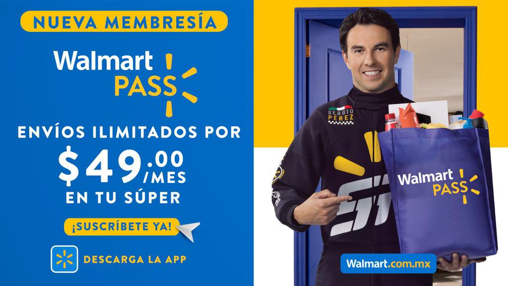 SChecoPerez's tweet photo. Todos los campeones son rápidos y no se ponen límites. Así como #WalmartPass, que te lleva todo lo que quieras con envíos ilimitados hasta donde estés, por $49 pesos al mes. https://t.co/ELuscmzlUT