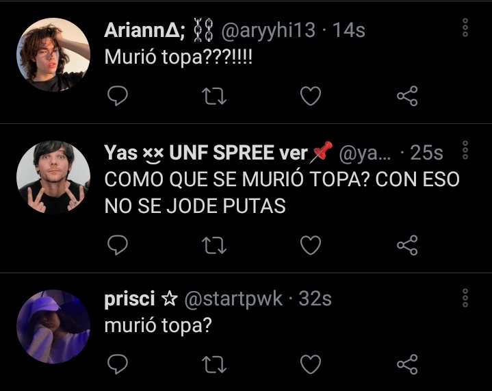 mgreys22's tweet photo. DEPSUES HUBO DIFERENTES MOMENTOS, EL DIA "SE MURIO TOPA????", la noche de "40 favs y @ a mi pc", también cuando usábamos los memes de marley y estábamos "." y te doy uno https://t.co/BATGJmEgSn
