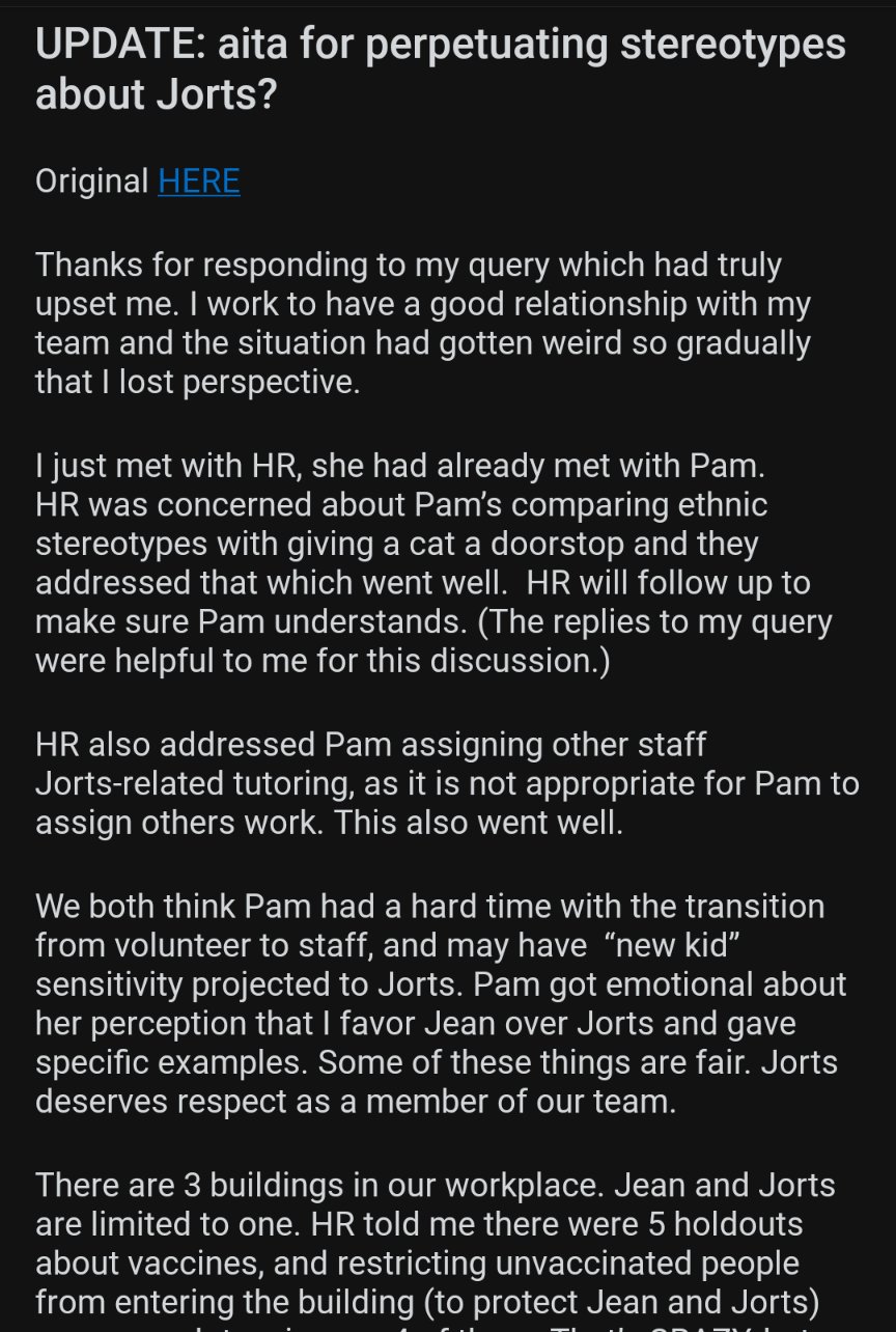 Update on AITA reddit thread on two cats, Jean and Jorts