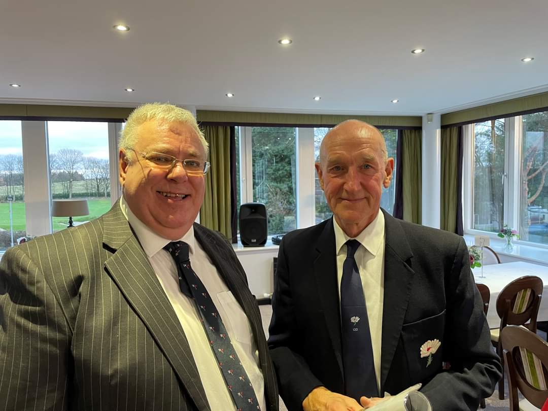 Bill Athey wearing his Yorkshire blazer from his 1980s playing days at our Winter luncheon today.