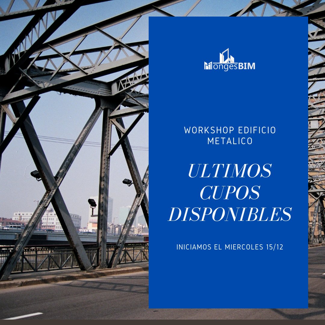mongesbim's tweet photo. Ultimos cupos disponibles......

#bimmanager #bim3d #bim #autodesk #revit #rsap #advancesteel #estructurasmetalicas #estructuras #analisis #workshop https://t.co/IXh82cDn5p