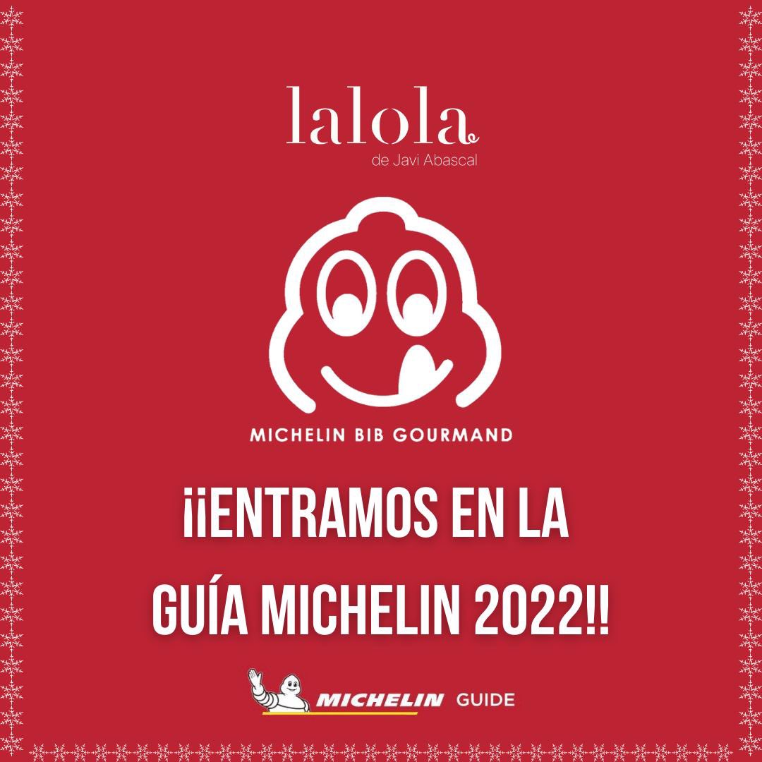 🥳 ¡Entramos en la #GuiaMichelin2022 en la categoría Bib Gourmand! Muchísimas gracias por el reconocimiento #MICHELINSTAR22 @Javiabascalchef @GuiaMichelin_ES