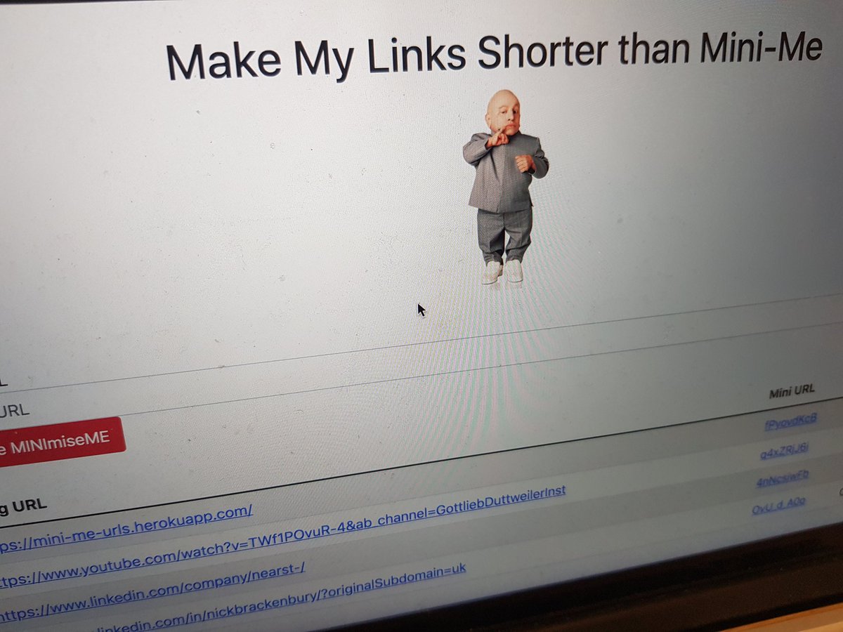 codewurld1's tweet photo. Photo of my deployed app

MAKE MY LINKS SHORTER THAN MINI ME

#100DaysOfCode https://t.co/uVGr5IEwL9