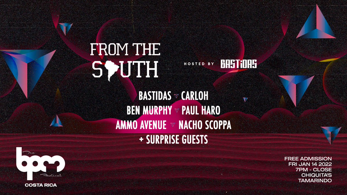 The BPM Festival (@thebpmfestival) on Twitter photo .<a href="/FromTheSouthOFC/">From The South Records</a> lands in Tamarindo for their BPM showcase debut next month! Join <a href="/Bastidasmusic/">Bastidas</a>, <a href="/DJCarloh/">Carloh</a>, <a href="/DJBenMurphy/">Ben Murphy OFFICIAL</a> + more at new #BPMCostaRica venue Chiquita's! 🎉
🎟 Free admission all night long! .<a href="/FromTheSouthOFC/">From The South Records</a> lands in Tamarindo for their BPM showcase debut next month! Join <a href="/Bastidasmusic/">Bastidas</a>, <a href="/DJCarloh/">Carloh</a>, <a href="/DJBenMurphy/">Ben Murphy OFFICIAL</a> + more at new #BPMCostaRica venue Chiquita's! 🎉
🎟 Free admission all night long!