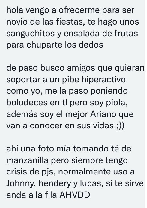 _confesionesfk0's tweet image. ☁️;   Se ofrece para ser novio de las fiestas y también busca amigos