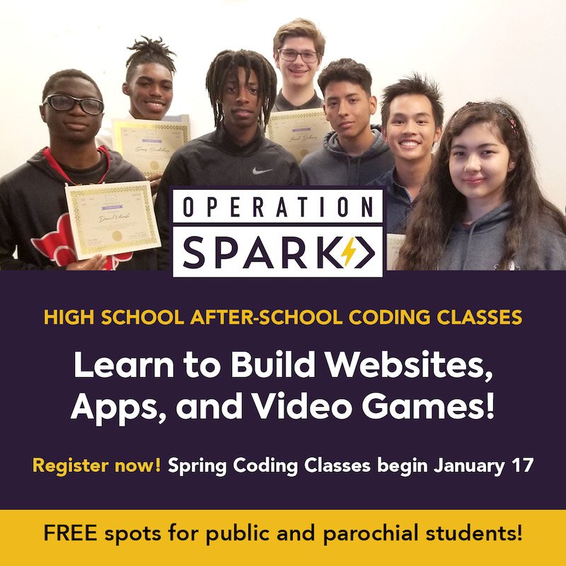 Registration is open for our Spring 2022 High School Coding Program for students in Grades 10-12. Virtual and in-person options are available.  

Register now! operationspark.org/high-school

#nolaed #NolaTech #NolaSTEM #nolaschools #nolastudents #nolafamily #nolakids #NewOrleans