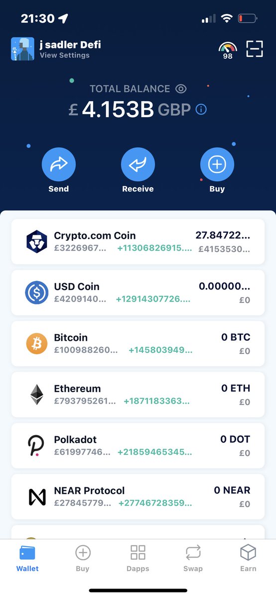 jssplumbing's tweet photo. Wow didn’t think I’d see this balance tonight 🤦🏻‍♂️#crypto.com #cro can I have it in £20notes please https://t.co/vB20Wn493X