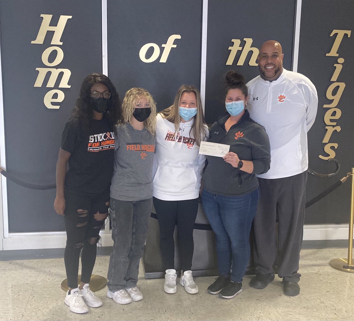 The Edwardsville field hockey team donated $2700 and 300 pounds of goods to Glen Ed Pantry following its Stick up for Hunger game on Oct. 5.