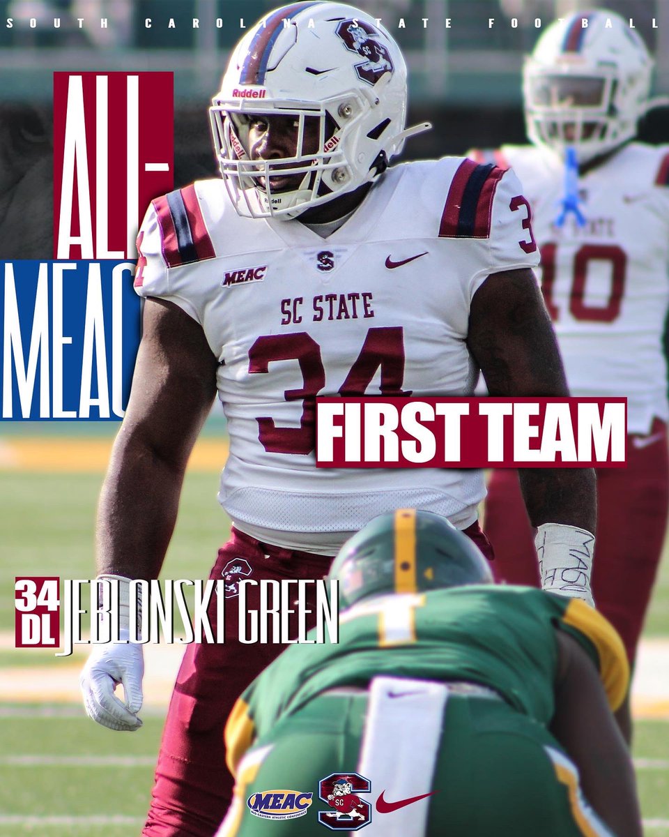 South Carolina State Football (@scstate_fb) on Twitter photo Big Shout out to our 1st team ALL <a href="/MEACSports/">Mid-Eastern Athletic Conference</a> BULLDOGS‼️
LETS GO!
<a href="/SCStateAthletic/">SC State Athletics</a> <a href="/SCSTATE1896/">SC State University</a>
#SoHard
#BiteDown
#FearTheBite
#Welcome2TheBurg
#BeatJacksonState
🔴🔵🐶🏈 Big Shout out to our 1st team ALL <a href="/MEACSports/">Mid-Eastern Athletic Conference</a> BULLDOGS‼️
LETS GO!
<a href="/SCStateAthletic/">SC State Athletics</a> <a href="/SCSTATE1896/">SC State University</a>
#SoHard
#BiteDown
#FearTheBite
#Welcome2TheBurg
#BeatJacksonState
🔴🔵🐶🏈
