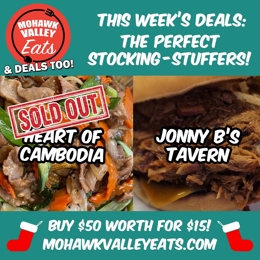 MVEats's tweet photo. Only a few Deals left for our HOLIDAY SPECIAL!  Get your $50 worth of certificates to Jonny B's Tavern for only $15!  The perfect stocking stuffer for your friends and family in the Mohawk Valley!

Only available at https://t.co/8j5Oism9YV

#Deals #mohawkvalley #holidaydeal https://t.co/V8xqMrYre4