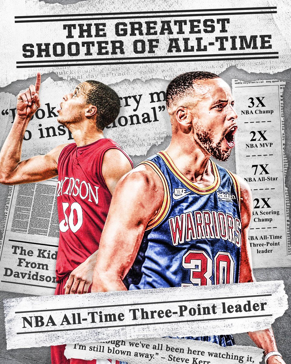 espn's tweet image. HISTORY‼️

The kid from Davidson becomes the NBA’s all-time three-point leader 👏 @StephenCurry30