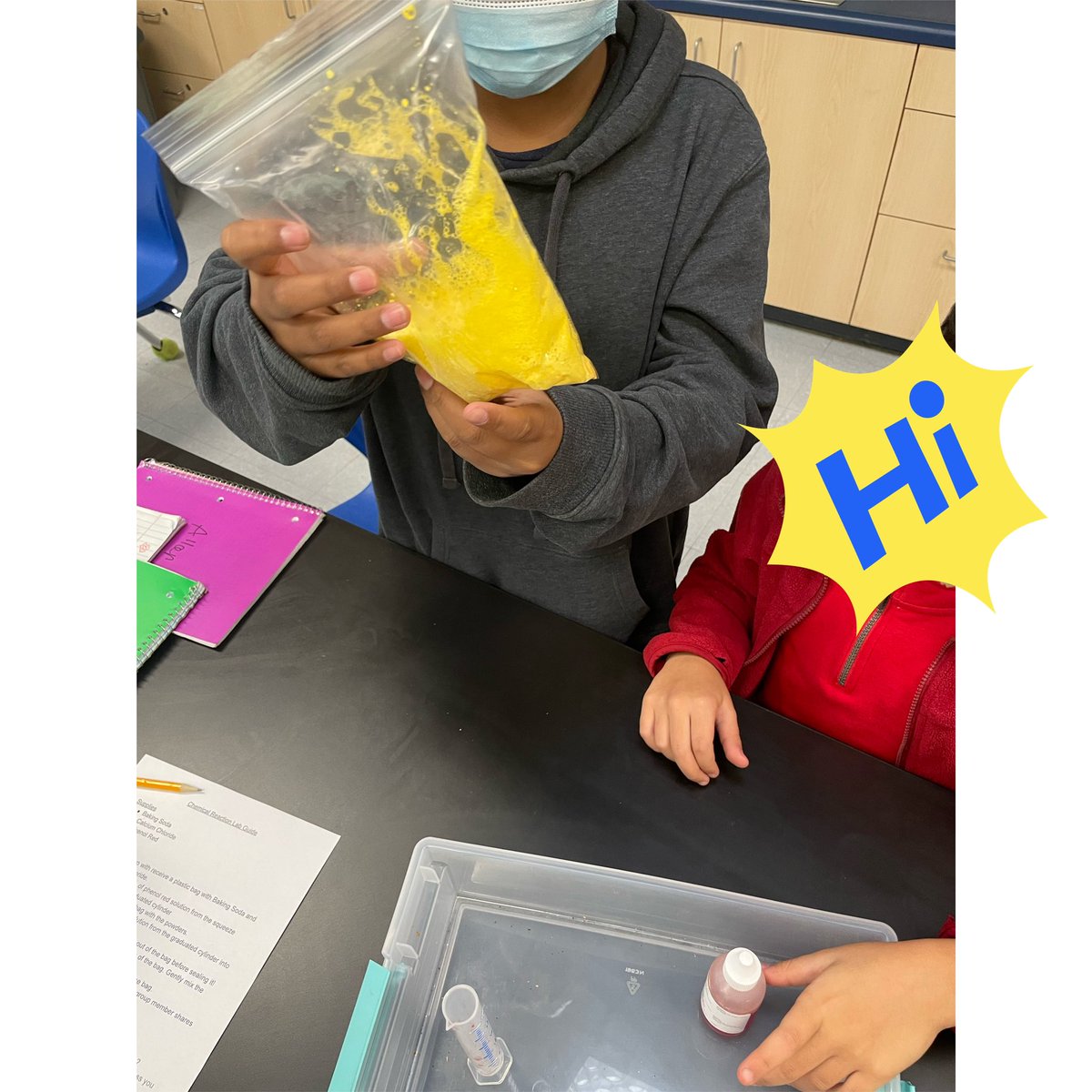 Chemical Reactions in a Bag! Learning about how energy is released in our bodies. #STEM #roadrunner <a href="/MontgomeryCVUSD/">Montgomery MS</a>