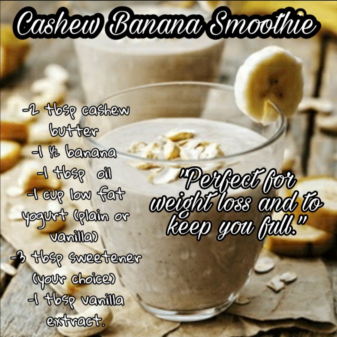 GreatHealth11's tweet photo. Cashew Banana

The Smoothie Diet
For weight loss and detox

Perfect for weight loss and to keep you full.

Servings: 2
calories: 350 | sodium: 64 mg | dietary fiber: 4.4 | total fat: 16.5 g | total carbs: 44.3 g | protein: 9.1 g https://t.co/Q8KD2BiDrQ