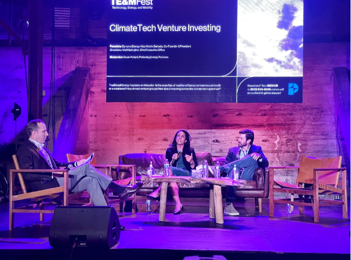 DynamoEnergyHub's tweet photo. Dynamo Co-Founder &amp; President Kristin Barbato did an incredible job on the ClimateTech Venture Investing Panel at the PEP TE&amp;MFest!

@nykbar underscored the importance of sustainable investment &amp; how it allows clean tech to move from deployment to commercialization. https://t.co/zBpWdgssgC