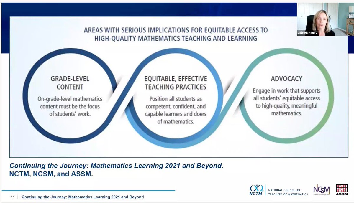 madelinecoe3's tweet photo. @YehCathery Rquitable access for teaching math is important, in this NCTM webinar I learned about 3 key areas of this accessibility: grade level content, effective teaching practices and advocacy. https://t.co/6xsLq5RS9j