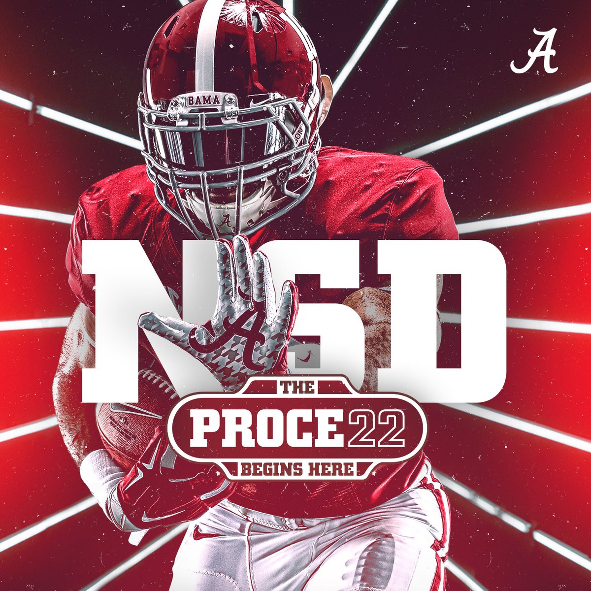 AlabamaFTBL's tweet photo. The #PROCE22 Begins Here. 

#RollTide https://t.co/rAjFaxM99C