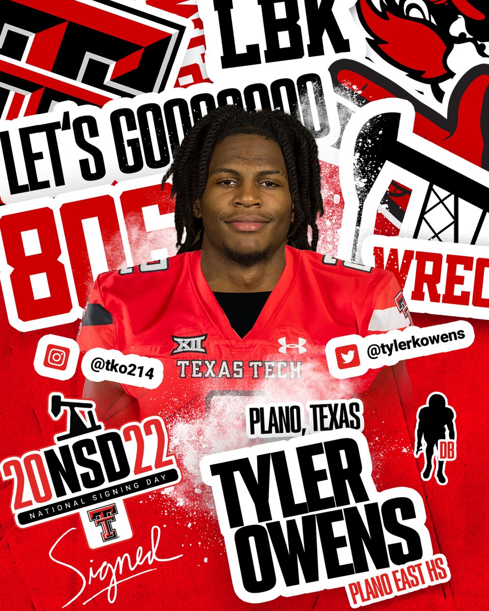 TexasTechFB's tweet photo. ✍️ 𝓢𝓲𝓰𝓷𝓮𝓭

Speed coming in the secondary. Welcome home, @tylerkowens‼️ 

#WreckEm | #NSD22 https://t.co/LXNffj77Ez
