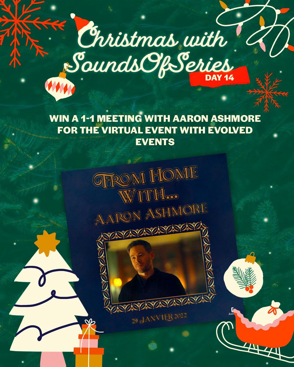 SoundsOfSeries's tweet photo. #CHRISTMASWITHSOS - DAY 14
Win a 1-1 meeting with Aaron Ashmore for the virtual event with Evolved Events.
To enter:
▪️ RT this tweet
▪️ Follow @SoundsOfSeries & @evolved_events
▪️ Subscribe to our youtube channel: https://t.co/YogxpMoT0l https://t.co/WcMAE3I4Ib