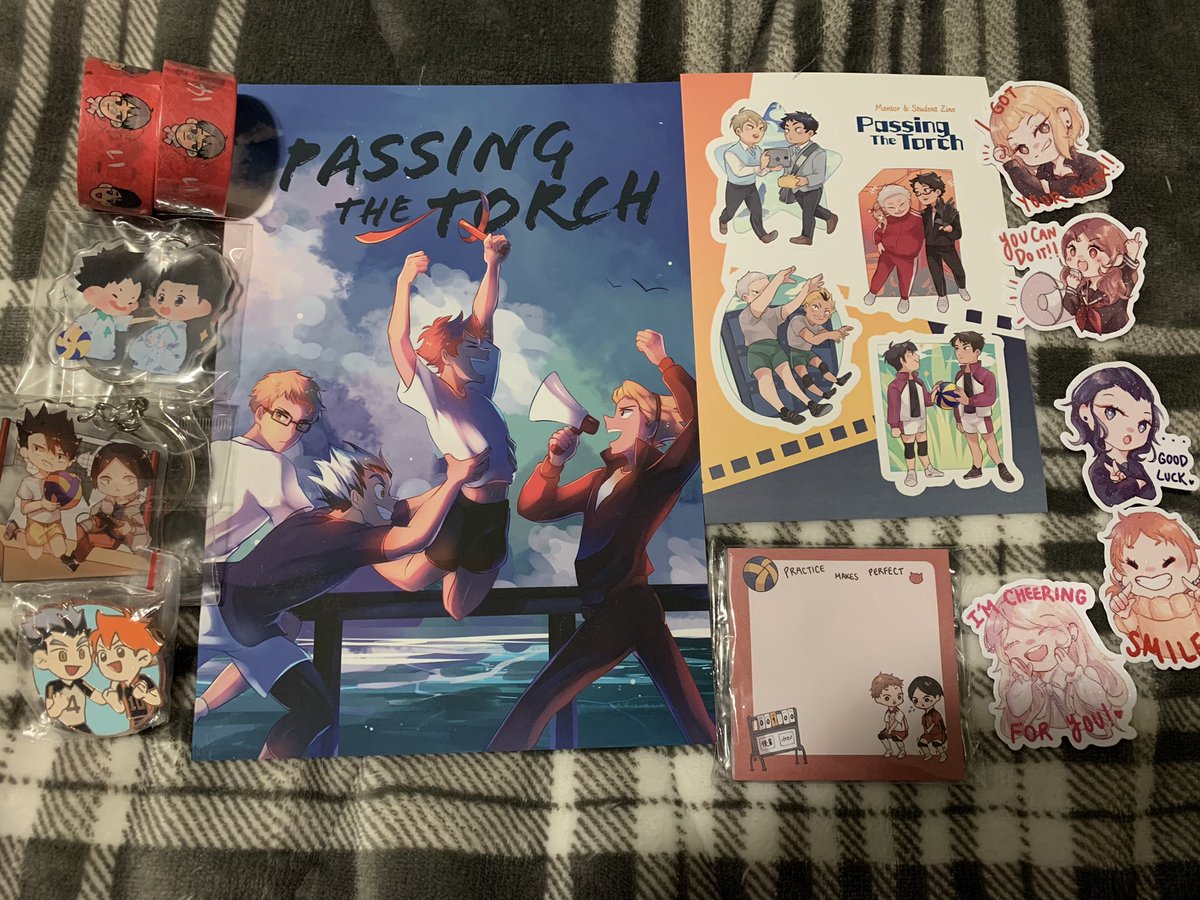 Got my <a href="/mnszine/">Passing the Torch Zine (COMPLETE)</a> in the mail!!! 😍😍😍 it’s so beautiful I could cry! I love the die cut stickers so much and the bokuhina pin and the kuroken chain ahhh I love all of it! I cannot wait to dive into the stories! Thank you 🙏🏽 😊